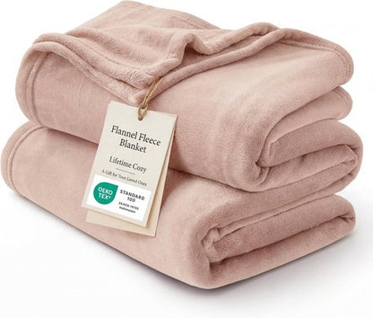 Bedsure GentleSoft Fleece Throw Blanket - Dusty Pink 300GSM Cozy Plush Blanket for Couch & Bed, 50x60 Inches