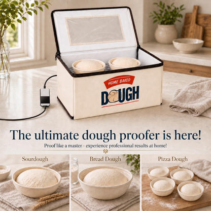 BLUBYEES Folding Bread Proofing Box, 3-Sided Heating with Precise 68-104°F Temp Control, 48H Timer, Family-Size Dough Proofer for 2 Loaves, Sourdough & Pizza Dough
