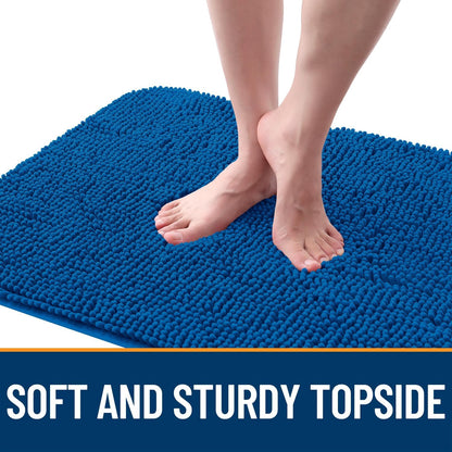 OLANLY Dog Door Mat - Absorbent Non-Slip Washable Doormat for Muddy Paws | 30x17 Deep Navy Blue