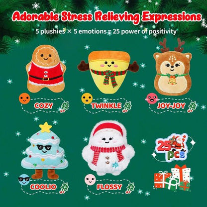 Emotional Plush Advent Calendar 2025 - 25 Mini Collectible Plushies | Unique Christmas Gift for Kids & Teens