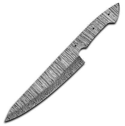 AMJ Crafts AMJ Damascus Steel Chef Blade, Premium Sharp Kitchen Knife Blank, Sharp, EDC, Ready to USE, DIY, Knife making