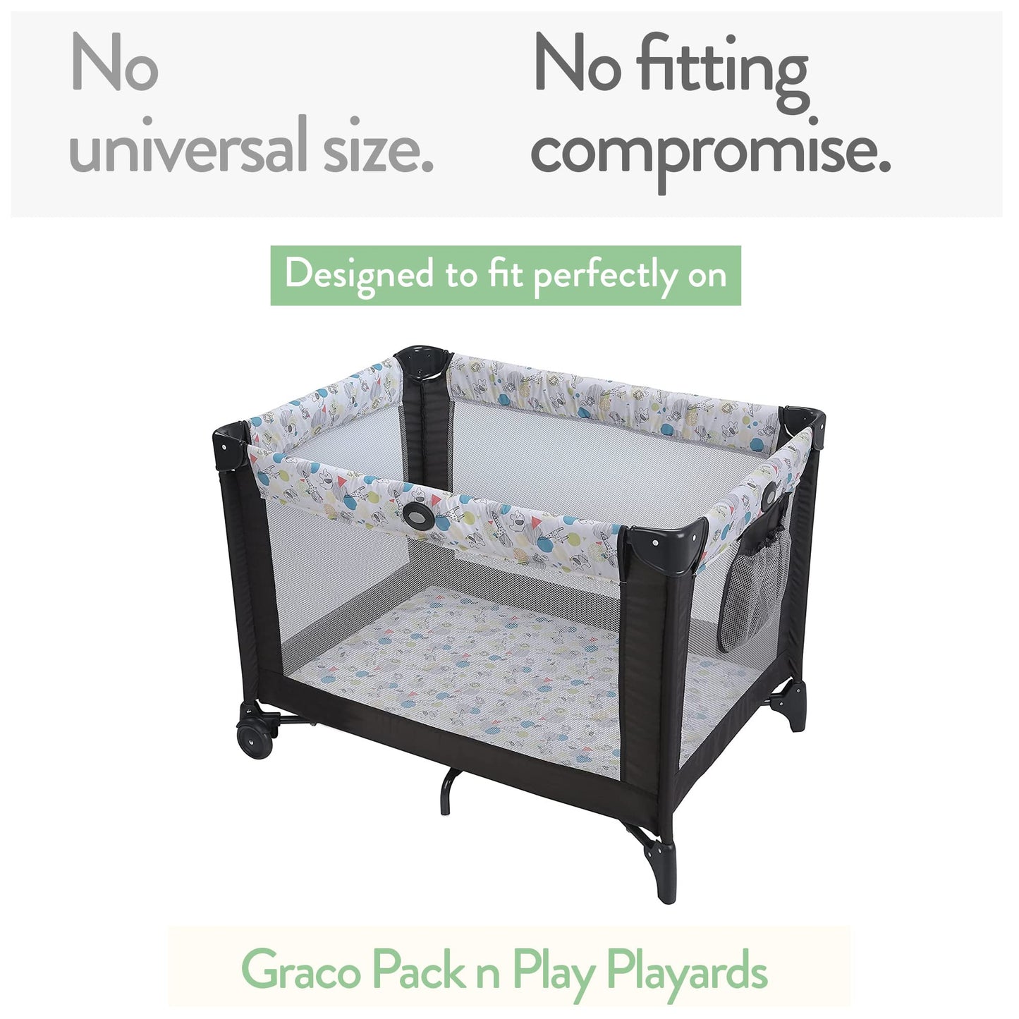 Cuddly Cubs Pack and Play Sheets Fitted – for Graco Pack n Play Playard – 2 Pack – Snuggly Soft Jersey Cotton Mini Crib Mattress Sheets Set for Baby Boy, Girl – Grey Polka Dots, Chevron