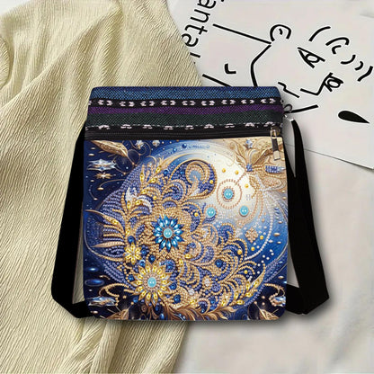 LSQFS 5D Diamond Painting Shoulder Bag, DIY Diamond Art Kits for Adults with Adjustable Strap & Zipper, Artistic Handbag for Women, Perfect for Shopping & Daily Use