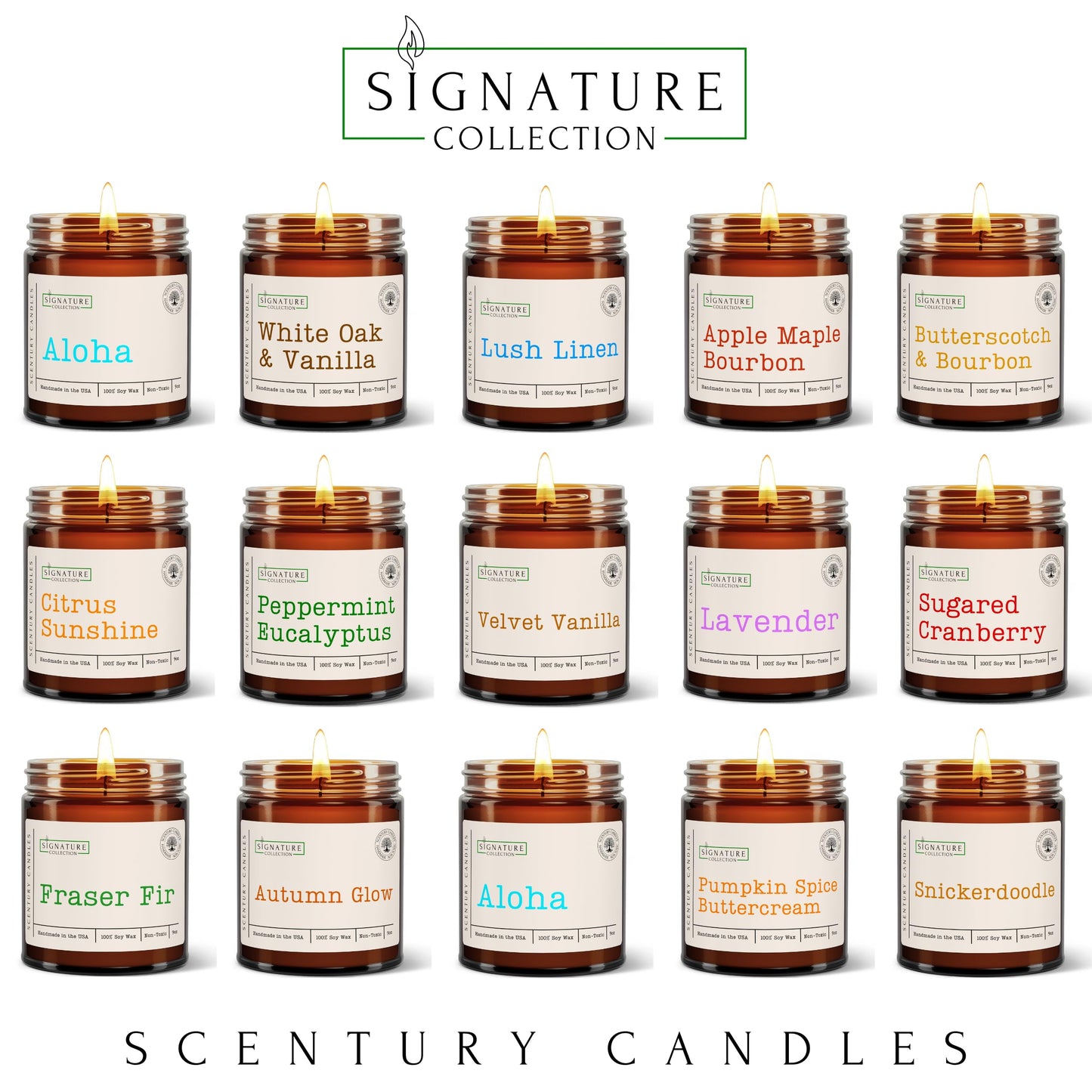 Peppermint Eucalyptus Scented Candle, Many Scents to Choose from, All Natural Non-Toxic Soy Wax, Handmade in The USA(Peppermint Eucalyptus)