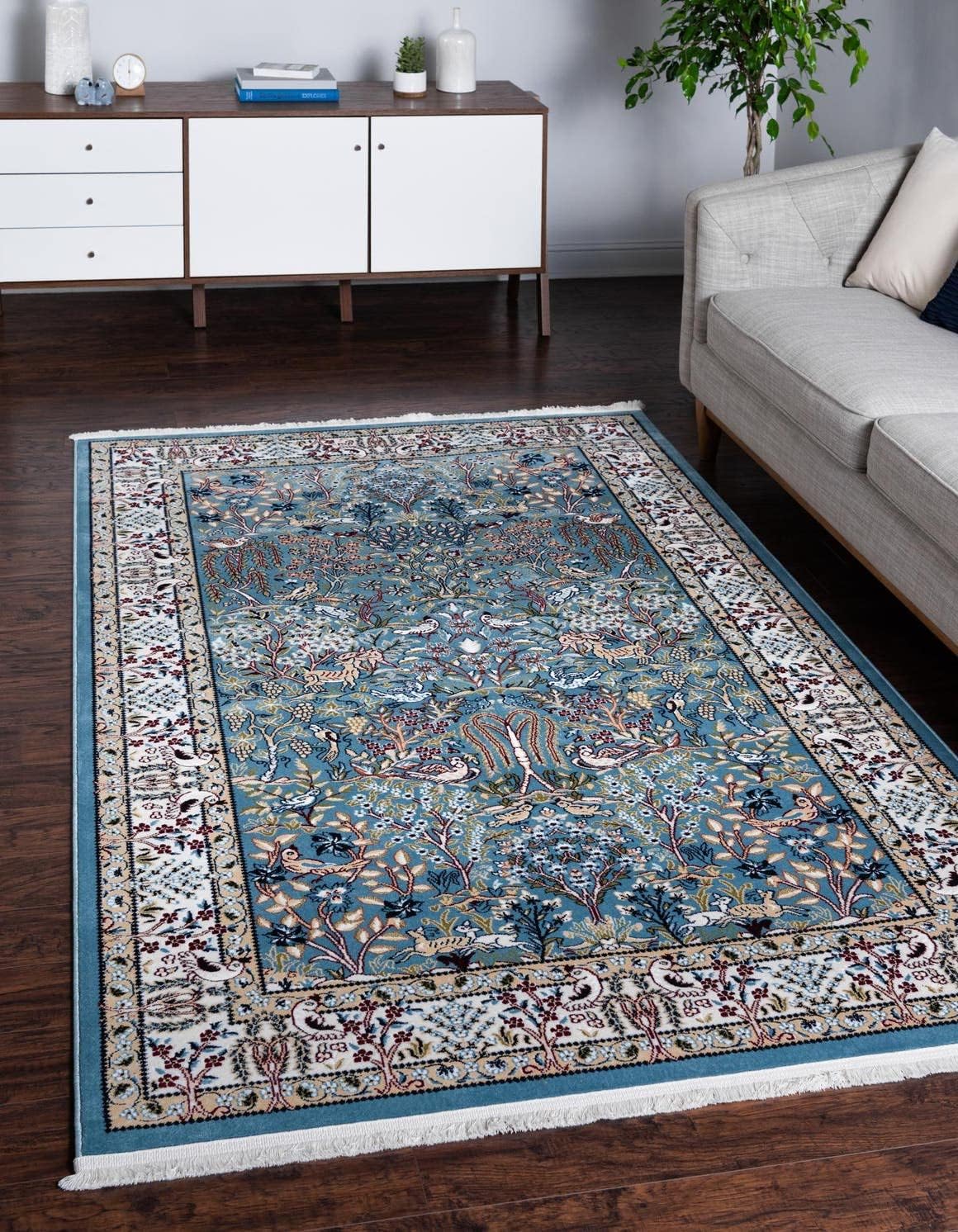 2' 2 3' Rugs.com Rabia Collection Rug x Blue Low Rug Perfect for Entryways, Kitchens, Breakfast Nooks, Accent Pieces