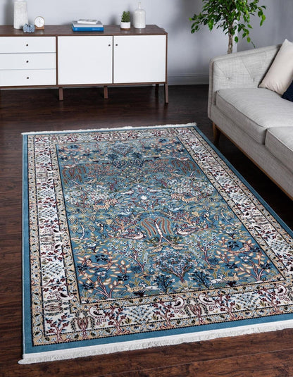 2' 2 3' Rugs.com Rabia Collection Rug x Blue Low Rug Perfect for Entryways, Kitchens, Breakfast Nooks, Accent Pieces