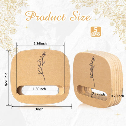 Juexica 5 Pcs Embroidery Hoop Display 3 x 2.76 Inches Embroidery Hoop Holder Wooden Base Hidden Screw Design DIY for Cross Stitch Accessories Decor