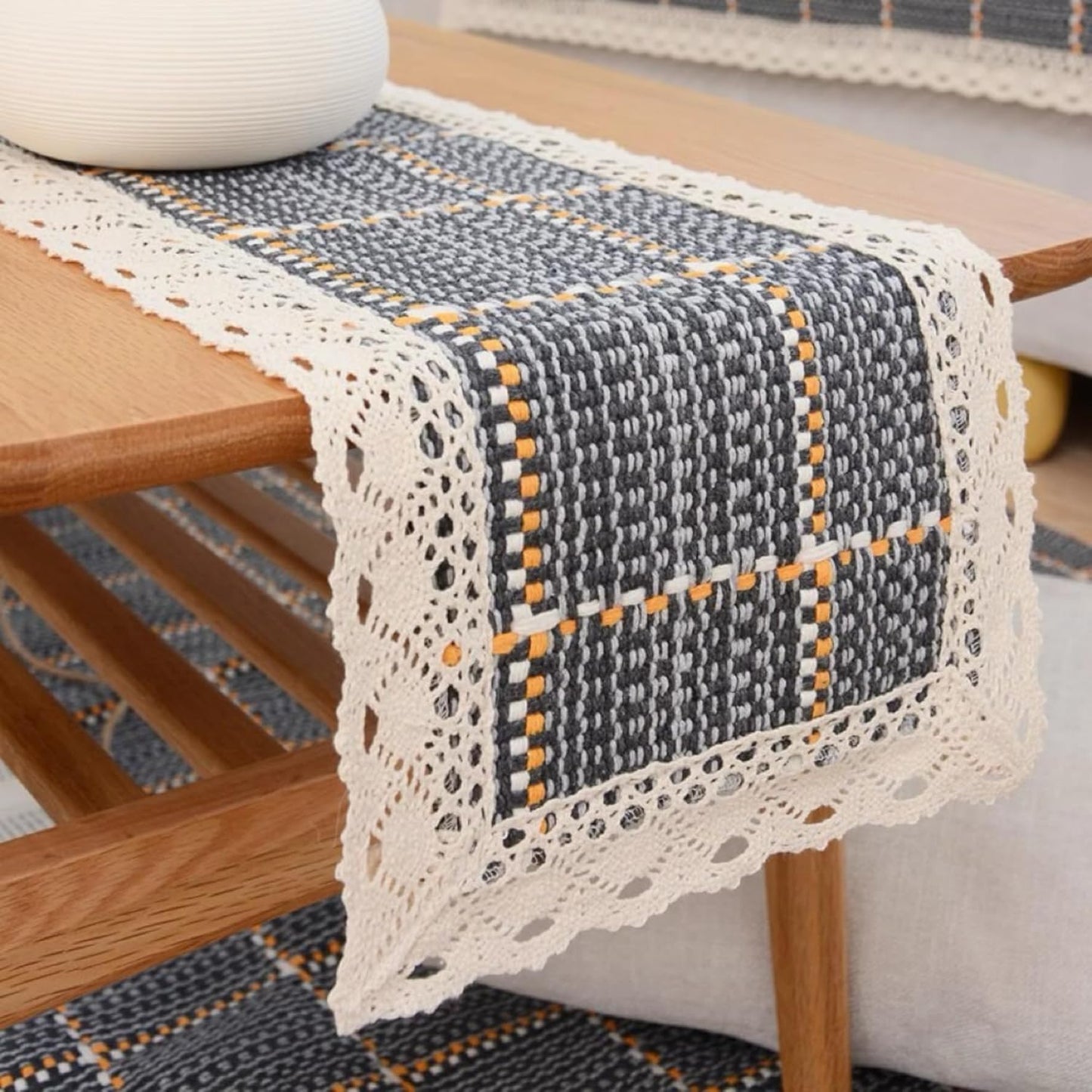 15.7x17.7 Tablecloth Nightstand End Tabletop Dust Cover Night Stand Table Linen - Dark Gray