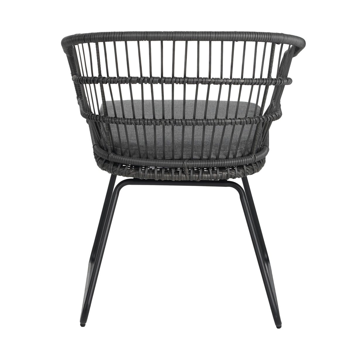 Christopher Knight Home Terry Acacia Wood Patio Dining Set for 6, Rectangular Patio Dining Table and Faux Rattan Chairs Set of 6, 7 Piece Outdoor Dining Set with Cushion and Iron Frame, Teak+Gray