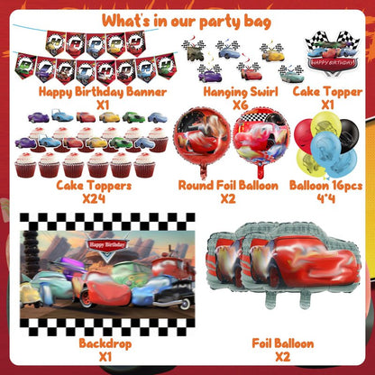 Elegant Party Decorations - Happy Birthday Banner, Foil Balloons, Backdrop, Birthday Toppers, Hanging Swirl for Adult Theme Party Supplies