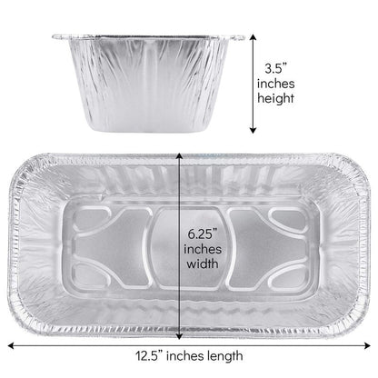 PLASTICPRO Disposable Loaf Pans Aluminum Tin Foil Meal Prep Bakeware - Cookware Perfect for Baking Cakes, Bread, Meatloaf, Lasagna (50, 5 Pound)