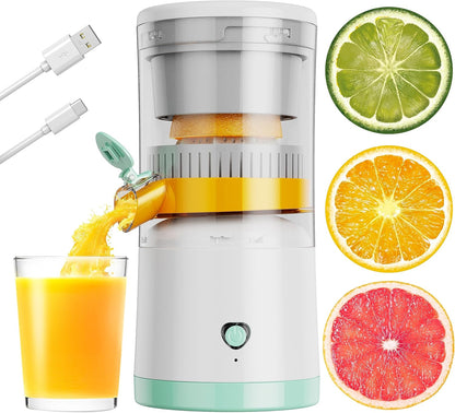 Electric Juicer Rechargeable, Portable Citrus Juicer Machine with USB and Cleaning Brush for Orange, Lemon, Citrus,