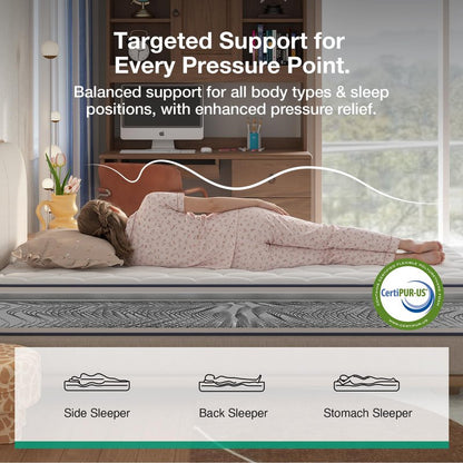 Novilla 6 Inch Twin Mattress,Bonnell Spring Hybrid Mattresses for Spine Support & Cooling Comfort - Twin Bed Mattress,Adaptive Foam Layer with Medium Firm- CertiPUR-US Certified for Youth/Guest Rooms