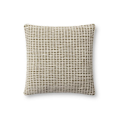 Loloi PLL0119 Green/Ivory 18'' x 18'' Cover w/Down Pillow