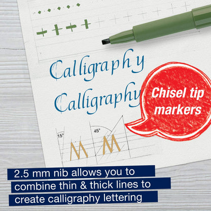 Faber-Castell Calligraphy Pitt Artist Pen Set - Multi Colored Calligraphy Pens (6 Count)