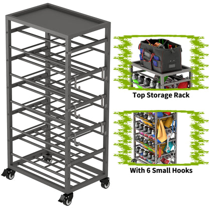yeshine 50 Can Spray Paint Storage Rack, Rolling Aerosol Storage Cart, Metal Spray Bottle or Lube Holder, Aerosol Can Holder Rack, Paint Bottle Organizer for Garage And Craft Workroom