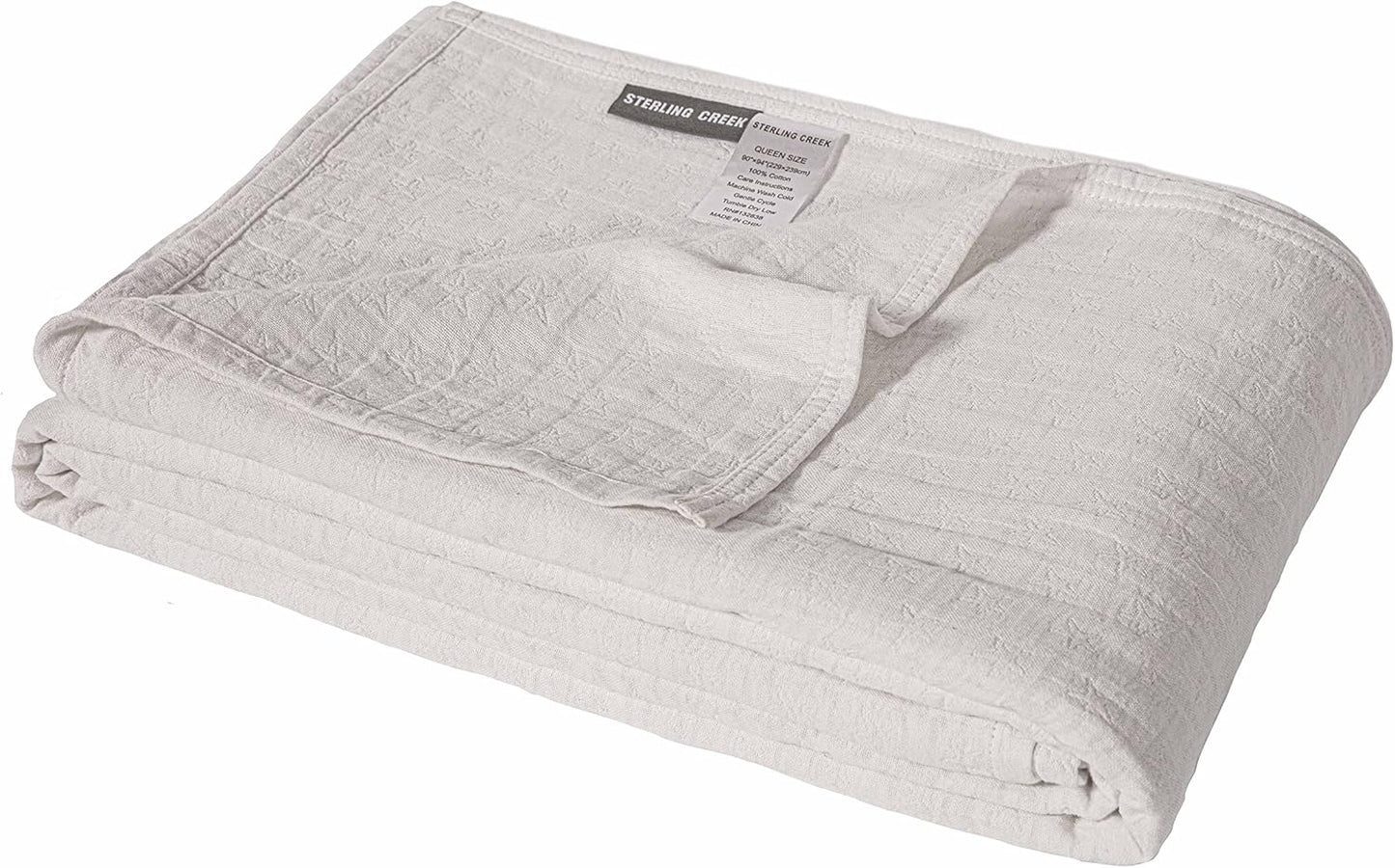 Sterling Creek Dawson Star Muslin Cotton Blanket Three Layers Lightweight Breathable Gauzy Blanket for Adults, All