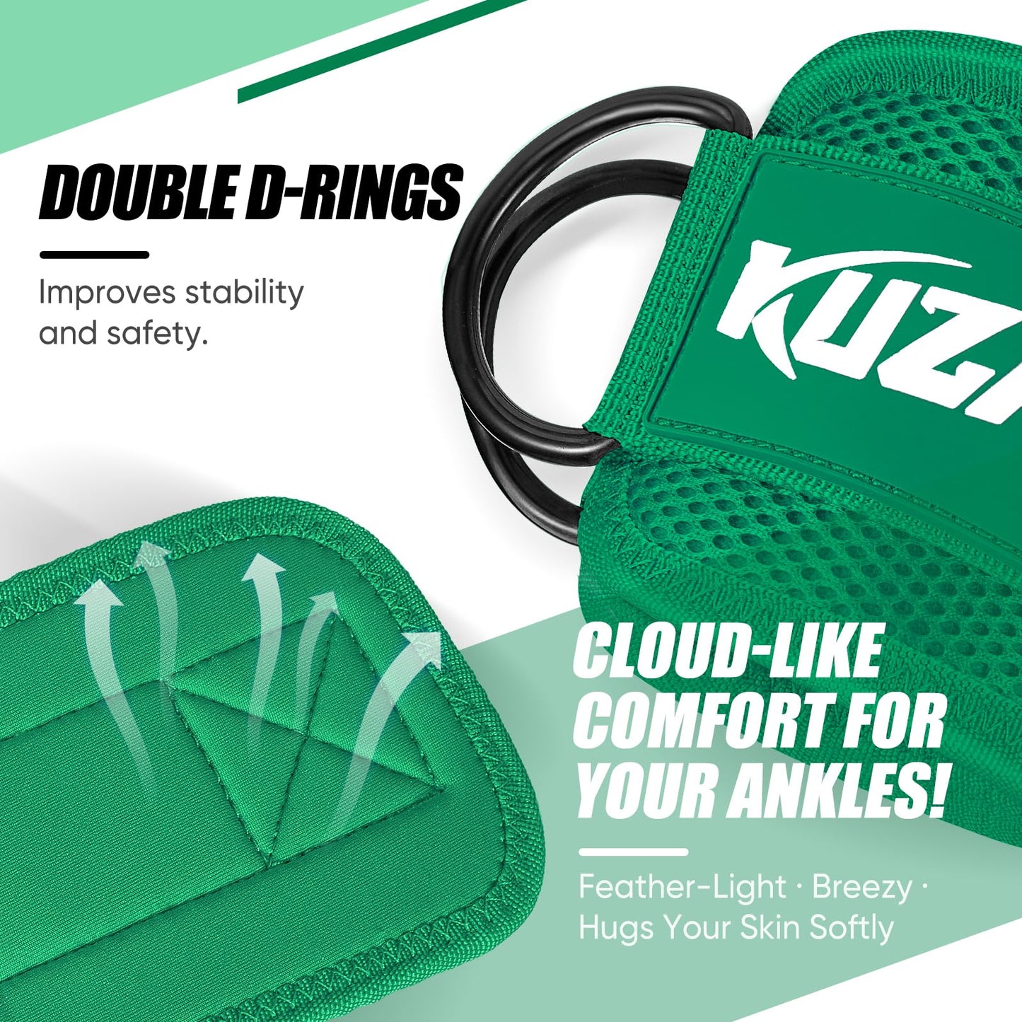 Ankle Resistance Bands with Cuffs, Ankle Weights Bands for Working Out, Women Leg and Glutes Workout Equipment, Exercise Bands for Kickbacks, Butt and Booty Trainer, Home Gym Fitness Equipment