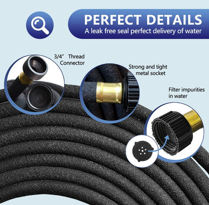 2 Pack 25 1/2 50 Yard(2 Pack 25 Soaker Hose FT for Garden Bed, Rubber Garden Soaker Hoses FT, Drip Irrigation Watering