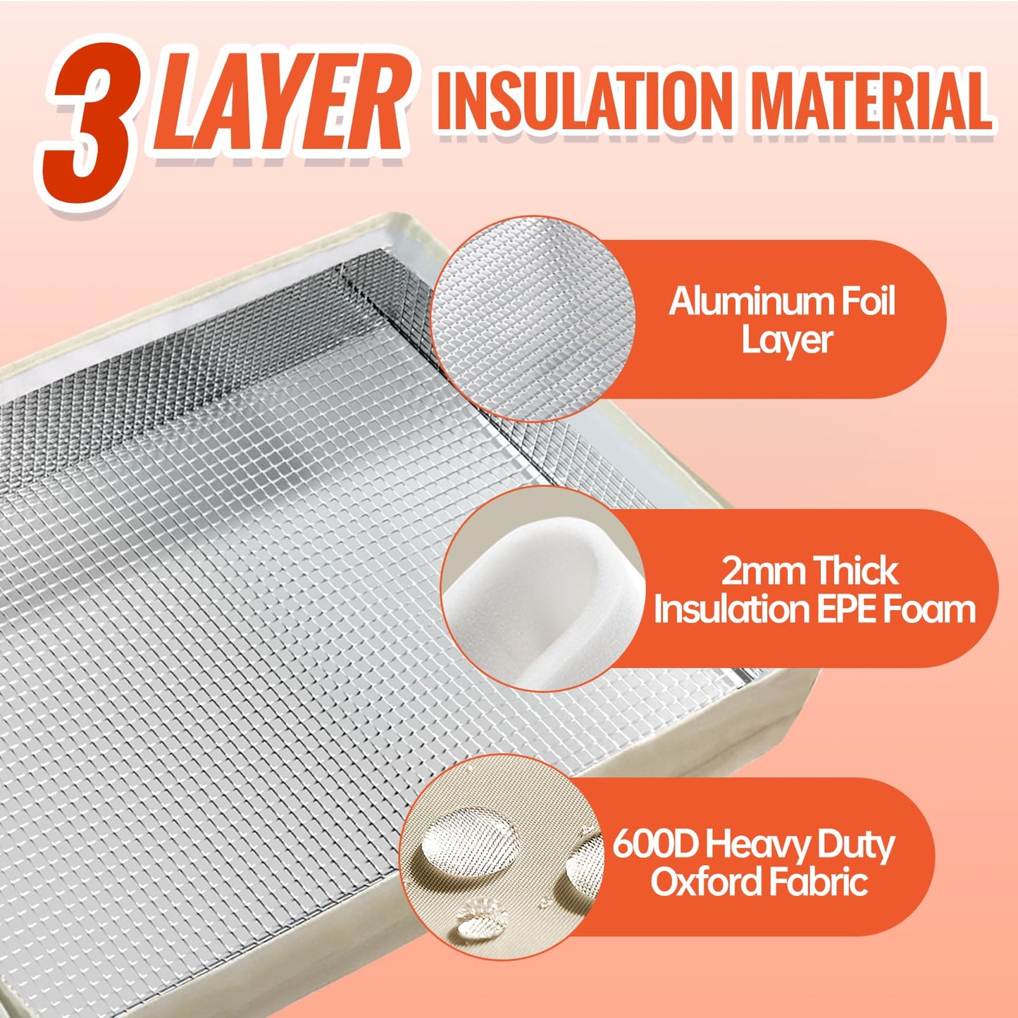 Air Conditioner Covers for Inside to Protect AC and Winter Insulation, 3 Layers Insulation Window Air Conditioner Cover with Aluminum Foil and 2mm Foam, 21"W x 15"H x 3.5"D - Beige