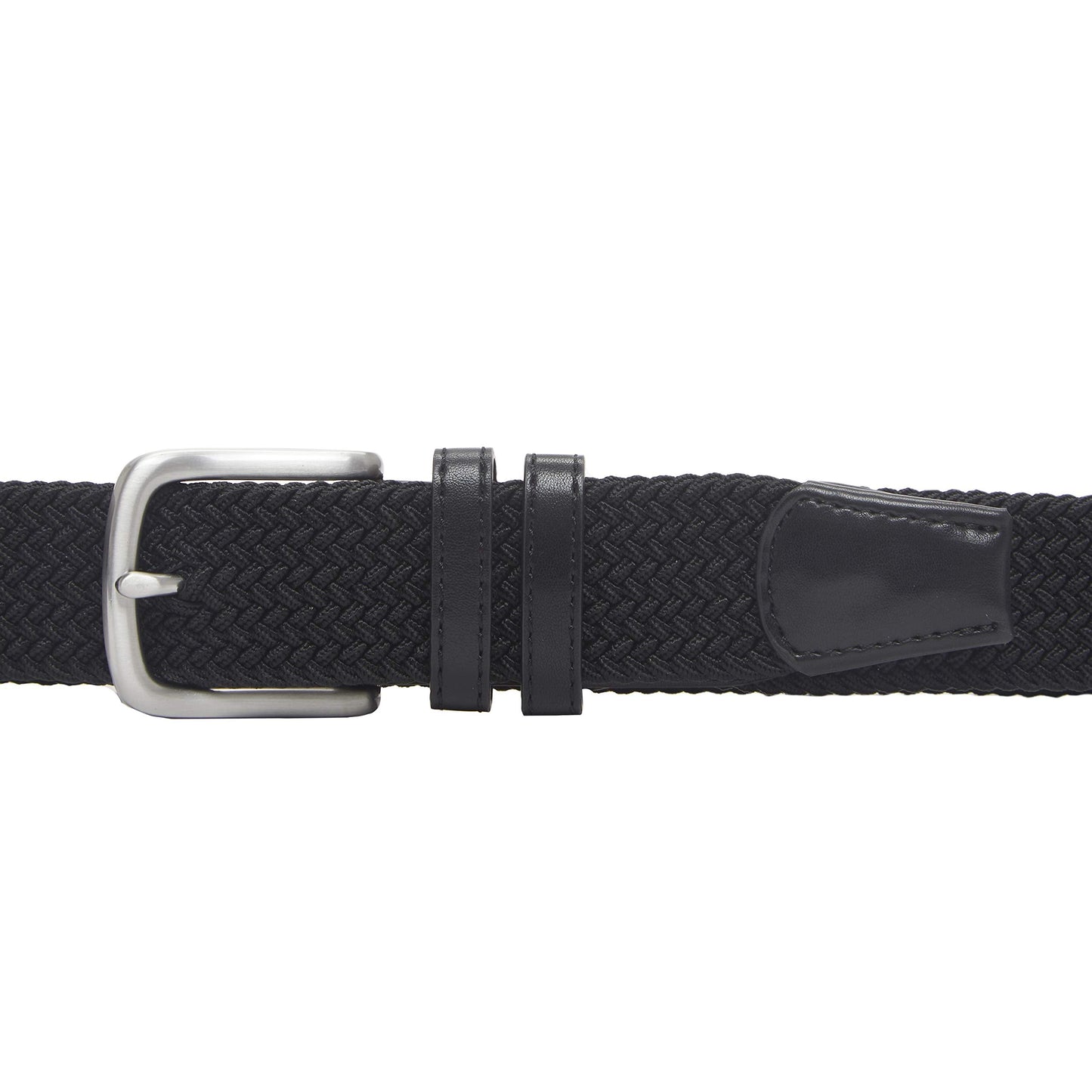 Amazon Essentials Men's Stretch Woven Braid Belt, Black, 34