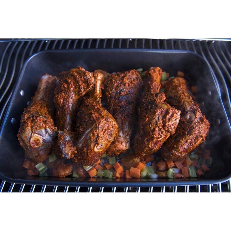 Napoleon Grill Roasting Pan - Porcelain Enameled, Drop-in Roasting Pan, 17.75 in x 28.6 in, Fits Prestige/Prestige PRO/Rogue Grills, Retractable Handles