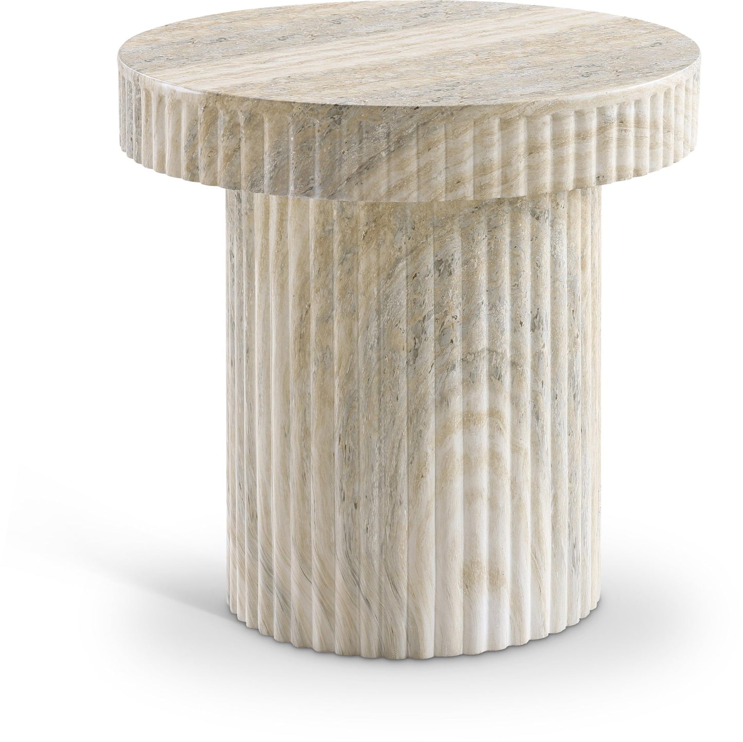 Meridian Furniture Legatto Travertine Indoor/Outdoor Concrete End Table