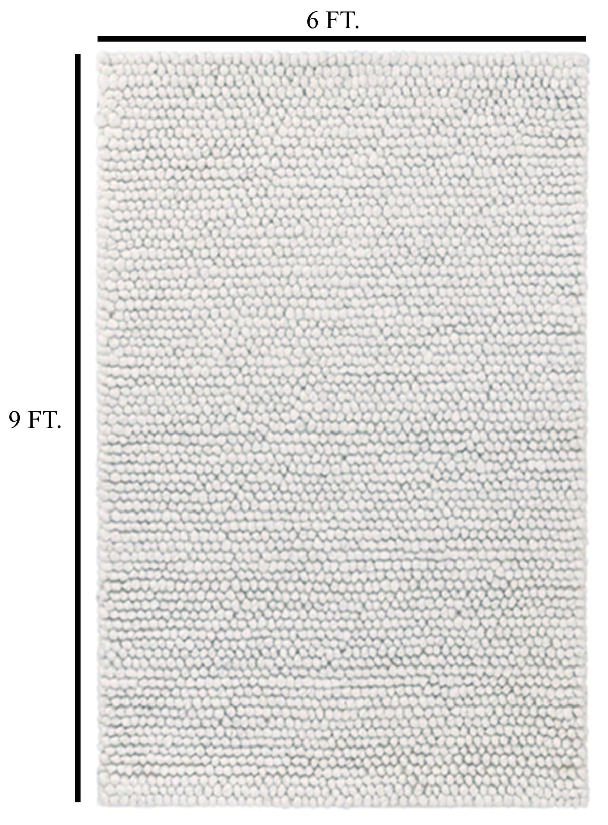 S & L Homes Wool Cotton Hand Woven Chunky Knit Popcorn Rug - Ivory Contemporary Area Rug for Living Room Bedroom (6' x 9' - Ivory)
