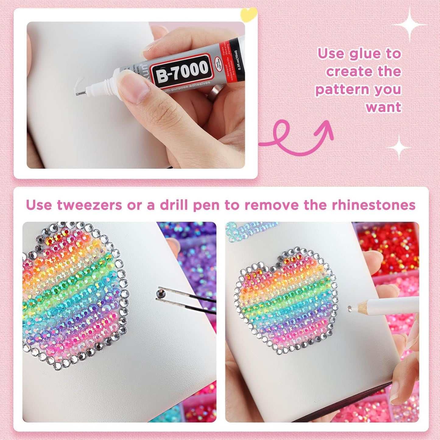 40 Colors Resin Jelly Rhinestones for Bedazzling, 3mm 32000 Pcs Flatback Gems for Crafting,Rhinestone Kit with B7000 Glue for Nail Rhinestones, Shoes, Crafts, Diamond Art & DIY Bedazzler Projects