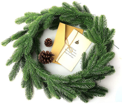 KLEWEE 60 Pcs Artificial Pine Branches, Christmas Tree Filler Branches, Realistic Faux Christmas Greenery Green Plants Pine Picks and Stems for Christmas Decorating Crafts Vase DIY Wreath Garland