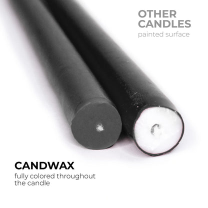 CANDWAX Black 10 inch Taper Candles Pack of 4 - Unscented Smokeless Dripless Tall Candle Sticks - Perfect for Home Decor, Special Occasions and Ordinary Events - Black Taper Candles