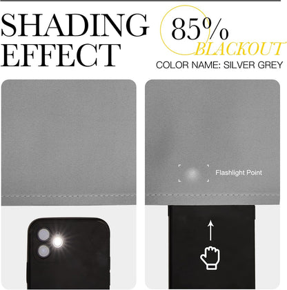 NICETOWN Silver Grey Thermal Insulated Blackout Curtains - Kids' Nursery Drapes (2 Panels, W42 x L48-Inch)