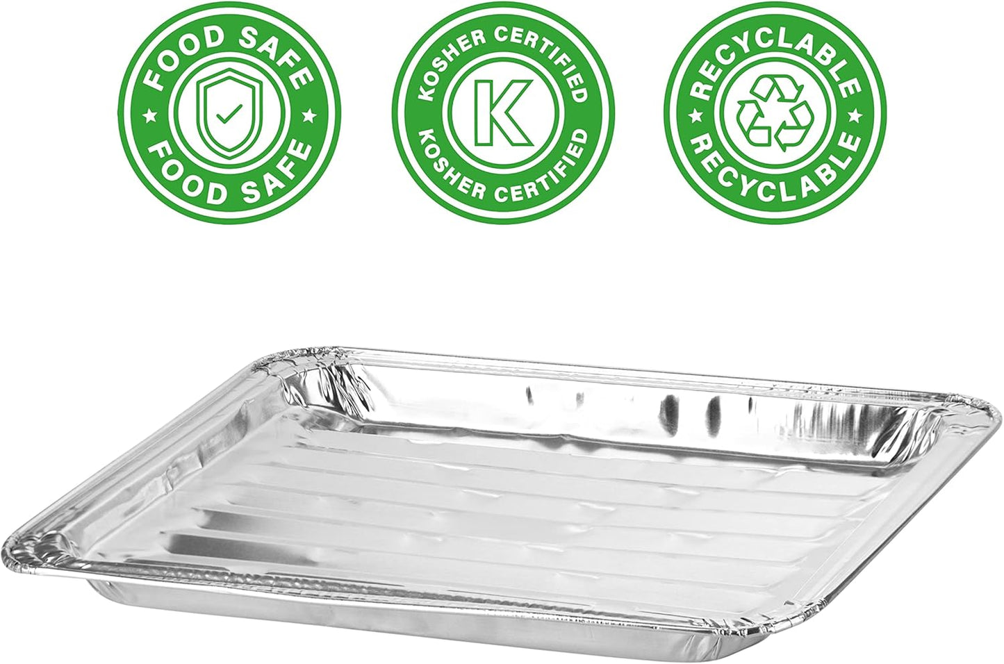 PARTY BARGAINS Aluminum Broiler Pans, 4 Pack Heavy-Duty Disposable Grill Pans for Cooking, Roasting, BBQ