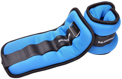 Fitvids Fully Adjustable Ankle Wrist Arm Leg Weights, 2 lbs each (4-lb pair), Blue