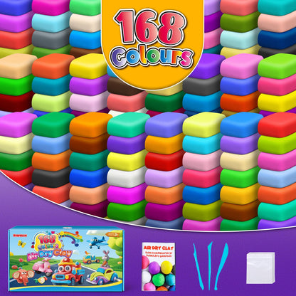 ESSENSON Air Dry Clay 168 Colors, Modeling Clay for Kids, DIY Molding Magic Clay for with Tools, Toys Gifts for Age 3 4 5 6 7 8+ Years Old Boys Girls Kids