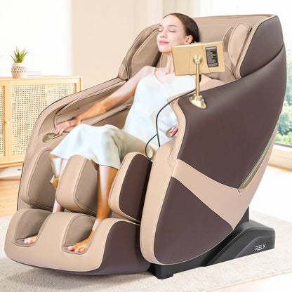RELX 2026 Massage Chair Full Body, Zero Gravity Airbag Shiatsu Massage Chair with SL-Track, Heating, AI Control, Body Scan, 13 Modes, Foot Rollers, and Deep Yoga Stretch (Coffee)