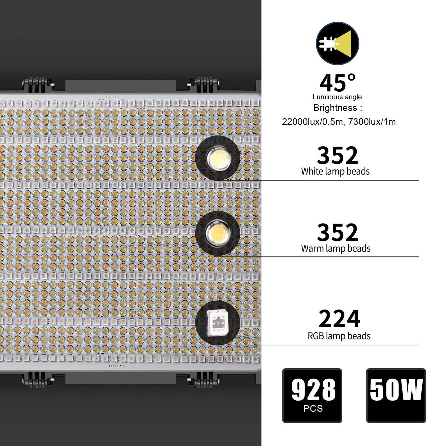 GVM RGB LED Video Light, 50W Video Lighting Kit with APP Control, 1200D Photography Lighting kit for YouTube Studio, 3 Packs Led Panel Light, 3200K-5600K, Aluminum Alloy Shell, CRI 97