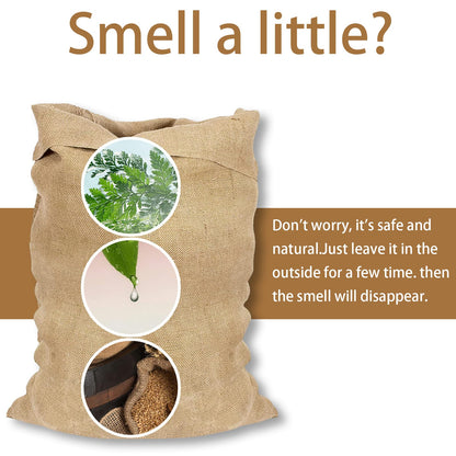 5PCS Large Burlap Bags- 20x30 Inch Natural Jute Burlap Sacks, Reusable Plant Grow Bags Root Vegetable Holders, Strong Potato Sacks for Gardening Planting Food Storage