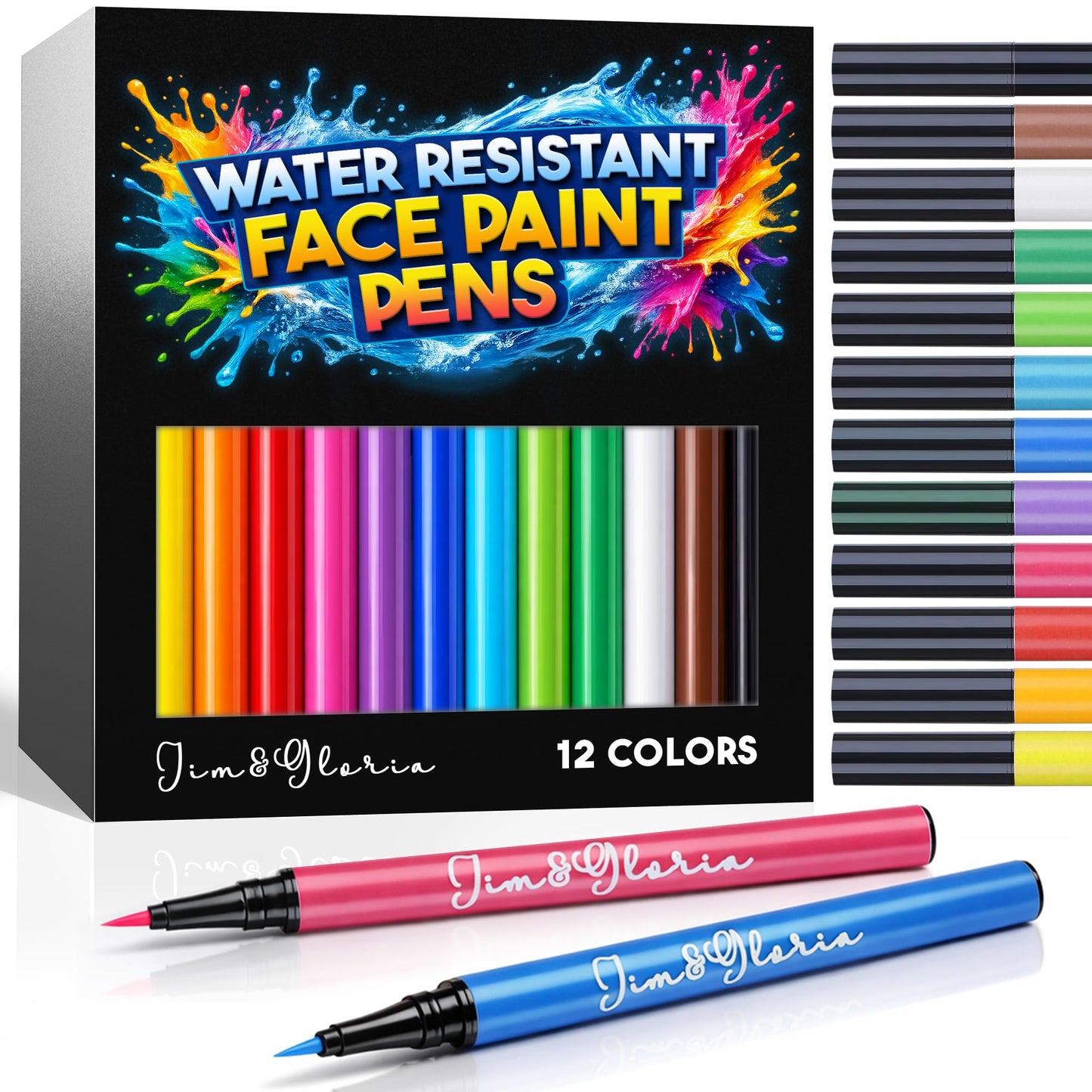 Jim&Gloria Water Resistant Face Paint Tattoo Pen, Temporary Tattoo Markers for Skin, Body Painting Kit, Teen Girl Gifts Trendy Stuff, Makeup Toys Crafts, Christmas Gifts for Teenage Girls, Adults