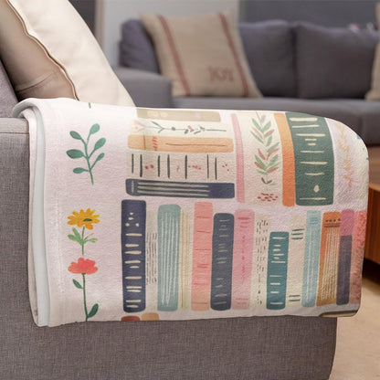 Mahrokh Book Lovers Gifts, Reading Blanket for Readers, Bookish Book Club Reading Librarian Gifts Blanket 60"x50" (Pink)
