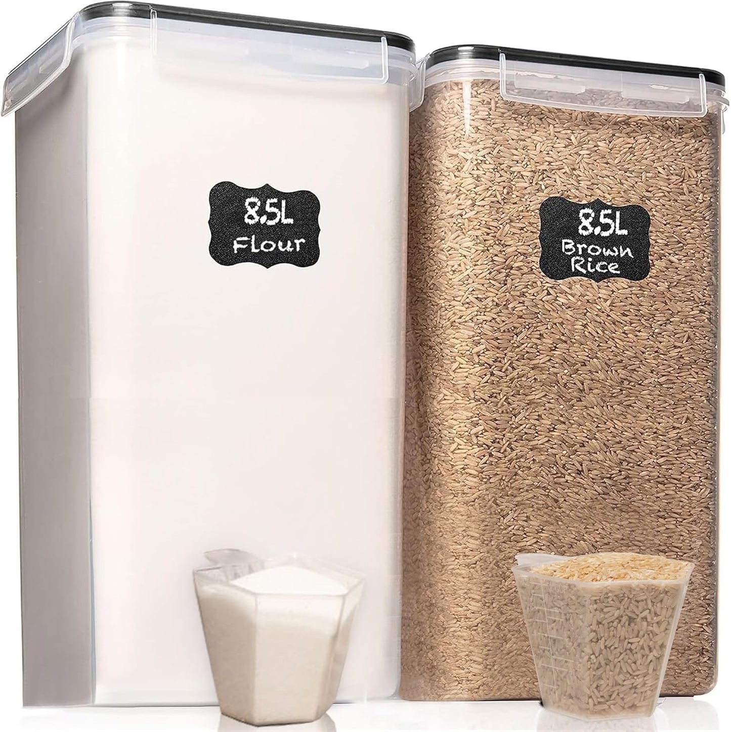 8.5L/287Oz (2 WHITE FEATHER SUPPLIES Extra Large Airtight Food Storage Containers PC) with Lids, Kitchen and Pantry