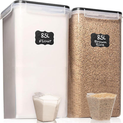 8.5L/287Oz (2 WHITE FEATHER SUPPLIES Extra Large Airtight Food Storage Containers PC) with Lids, Kitchen and Pantry