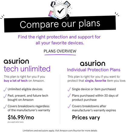 ASURION 3-Year Electronics Protection Plan | Coverage for Devices Priced $50 - $59.99