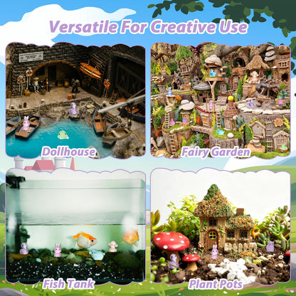 TINSKY 300 Pcs Mystery Mini Resin Animals Bulk Blind Bags, Mini Glow in The Dark Resin Animals Figures, Mystery Prizes for Classroom, Miniature Animals for Fairy Garden, Dollhouse, DIY Craft Decor