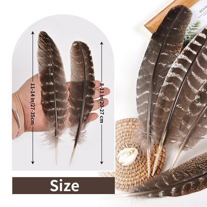 Natural Turkey Feathers, 30pcs 11-14 inch (27-35cm) Bulk Feathers for DIY Jewelry Hat Wedding Home Party Dream Catcher Supplies