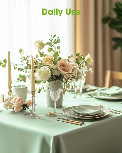 Pureegg Disposable Table Cloths - 54 x 108 Inch, Leakproof & Sturdy, 8 Pack, Sage Green for Easter Parties
