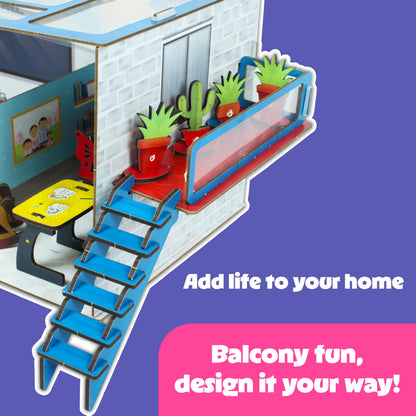 DIY Dollhouse Kit for Girls Ages 5–9 | Miniature House 3D Puzzle with Furniture & Accessories | Build & Play STEM Craft Kit for Girls 5 6 7 8 9 10