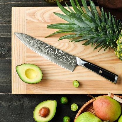 Sunnecko 8 Inch Japanese Damascus Chef Knife - Ultra Sharp 10-12 Degree Edge VG10 67 Layers Kitchen Cooking Knives for Meat, Vegetable & Fruit, Full Tang Forged Blade, Premium Father Day Gift Box