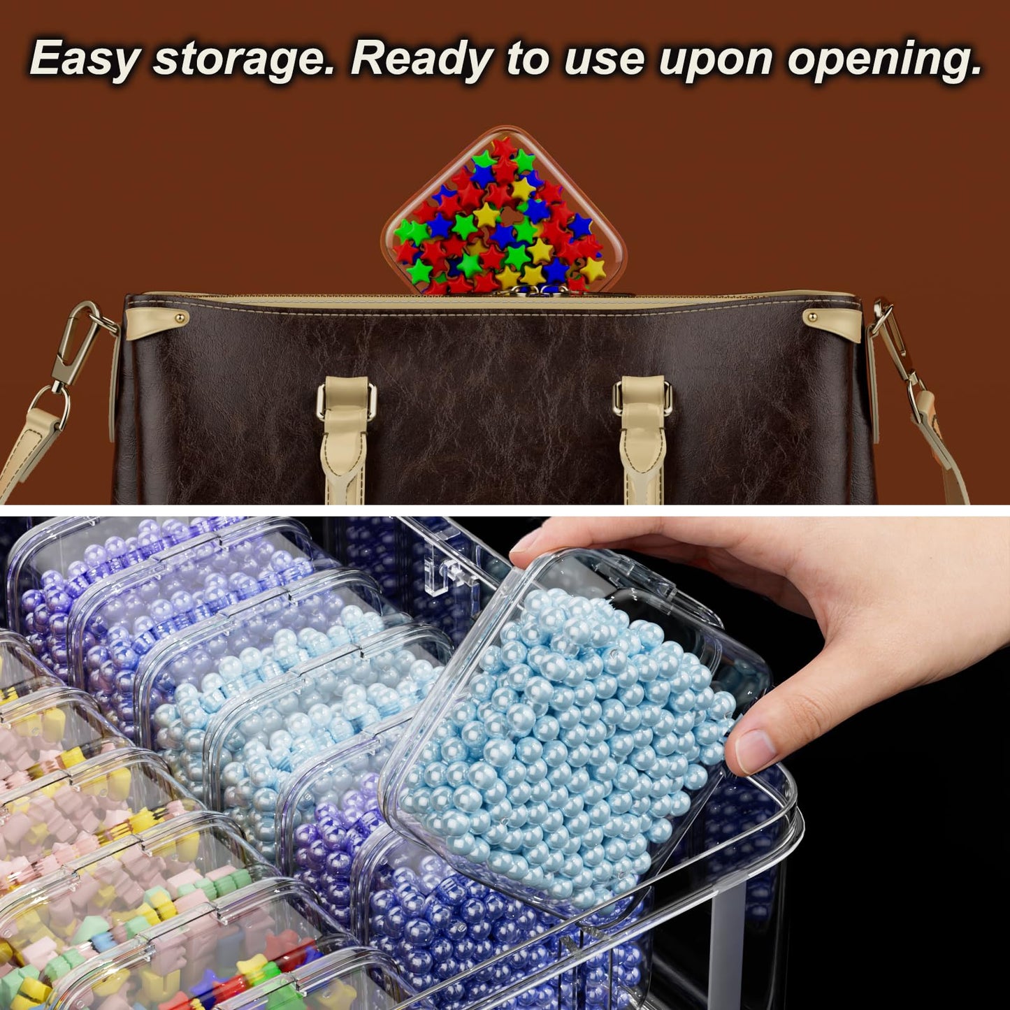 Bead Organizer Box, 84 Pcs Small Plastic Containers with Lids, 4-Tier Stackable Storage Box, Clear Organizers for Jewelry Toys Craft Storage