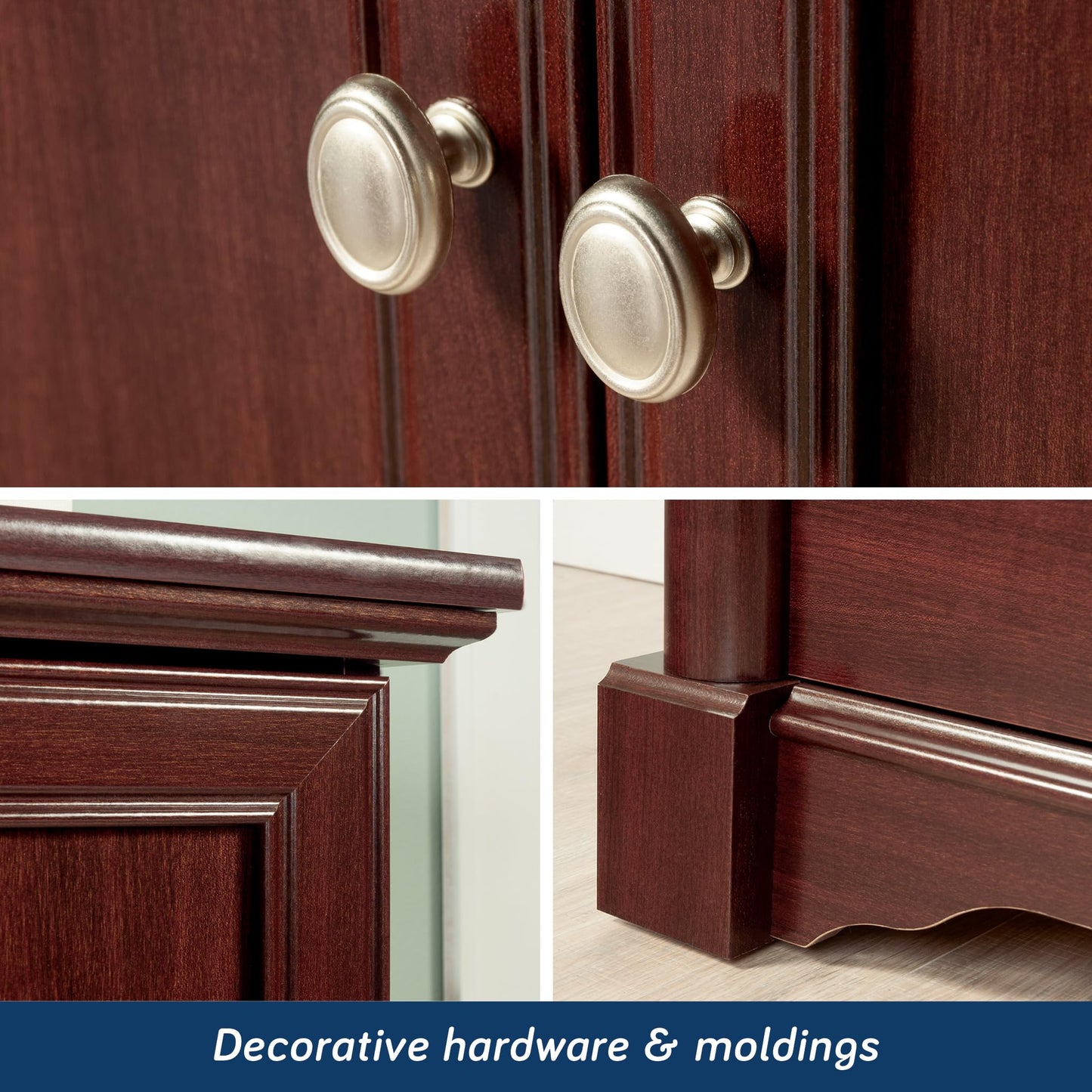 Sauder Palladia Armoire, Select Cherry finish